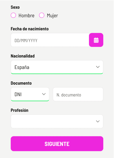 Registration at Yaass casino